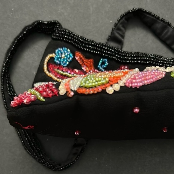 Express 90s Retro Style Black Beaded Women's Bag in Colorful Beads and Sequins - Picture 9 of 14